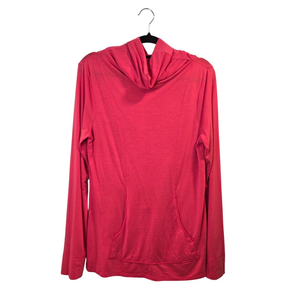Athleta Cowl Neck Tunic Women Large Pink Pullover Tencel Blend Pocket Athletic
